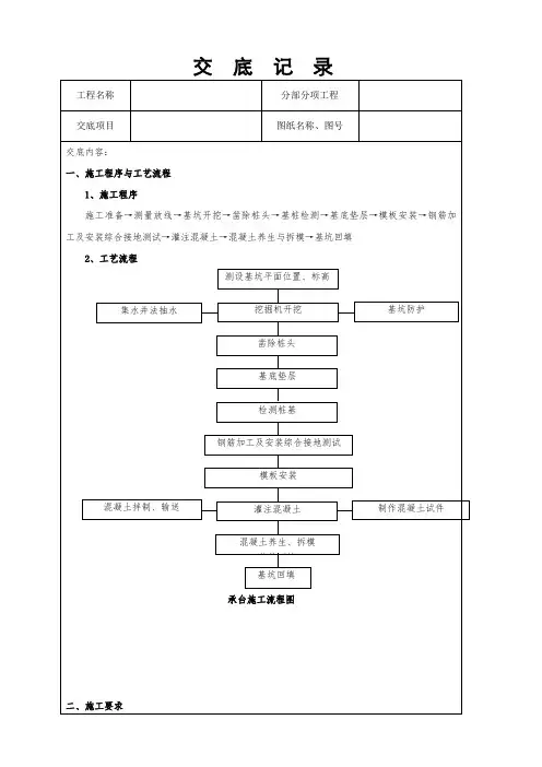 承台施工技术交底