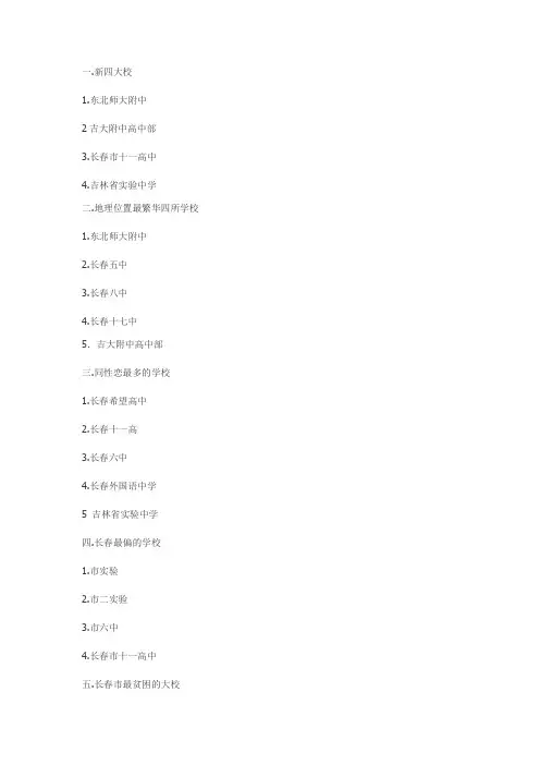 长春高中大对比