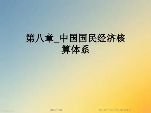 第八章中国国民经济核算体系
