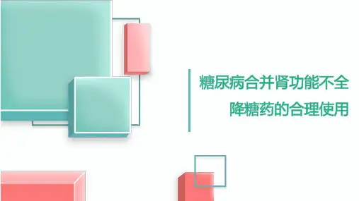 肾功能不全降糖药的合理使用(培训课件)