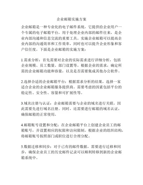 企业邮箱实施方案