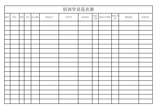 培训学员花名册