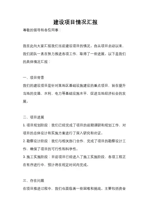 建设项目情况汇报
