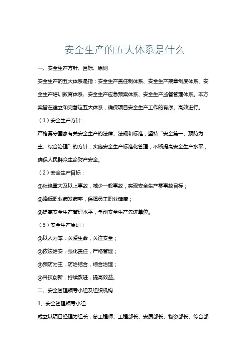 安全生产的五大体系是什么