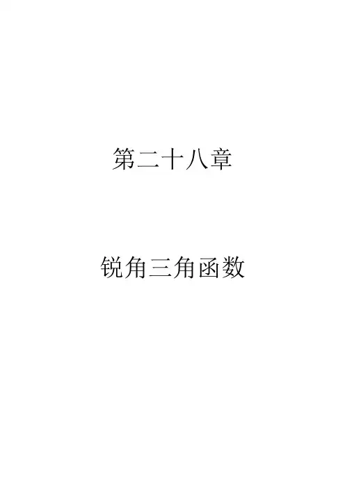 锐角三角函数教案