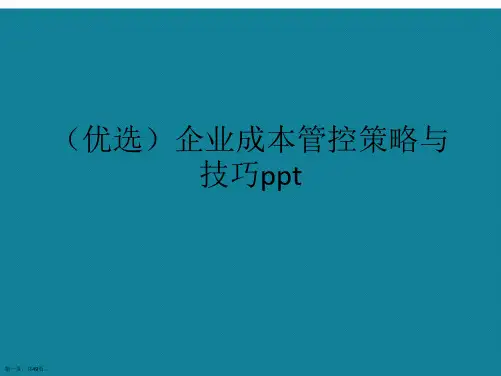 企业成本管控策略与技巧ppt详解.