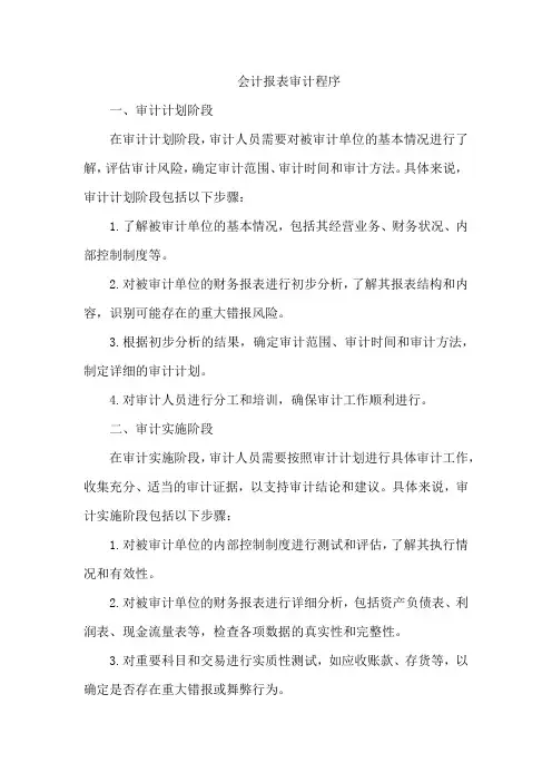 会计报表审计程序