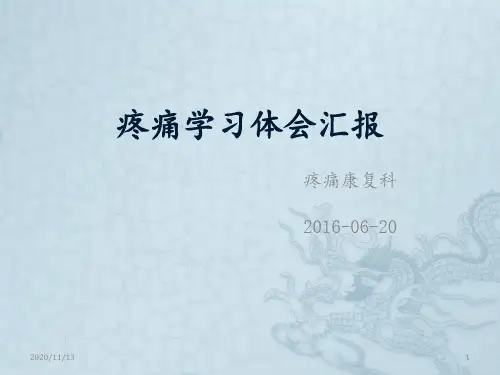 疼痛学习体会汇报 ppt课件
