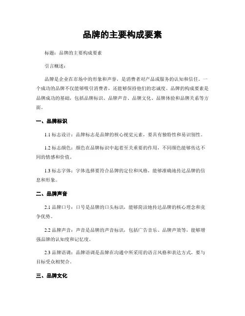 品牌的主要构成要素