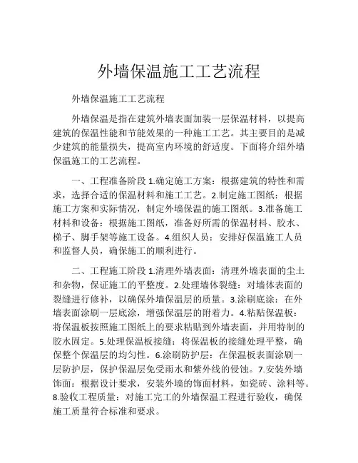 外墙保温施工工艺流程