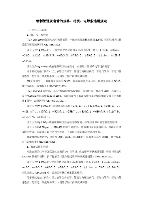 油气储运钢制管道及套管