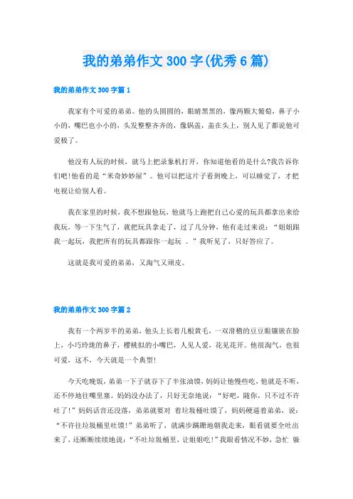 我的弟弟作文300字(优秀6篇)