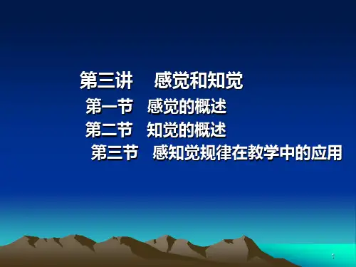 心理学 感知觉PPT课件