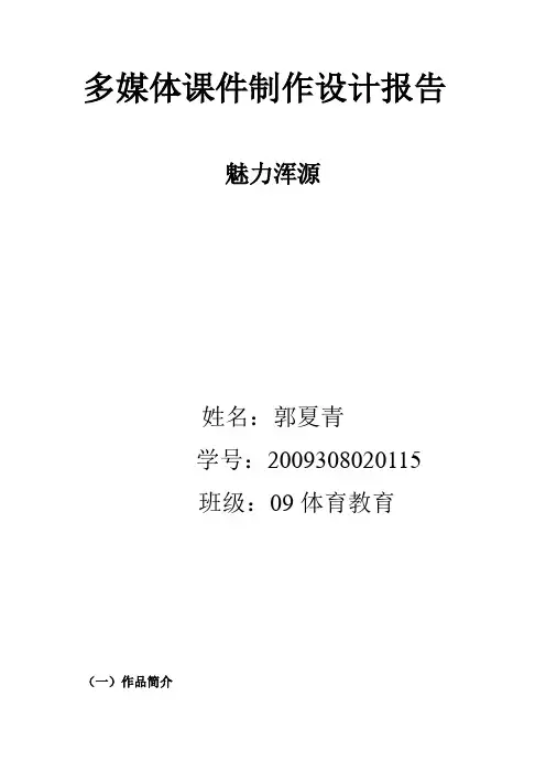 多媒体课件制作报告