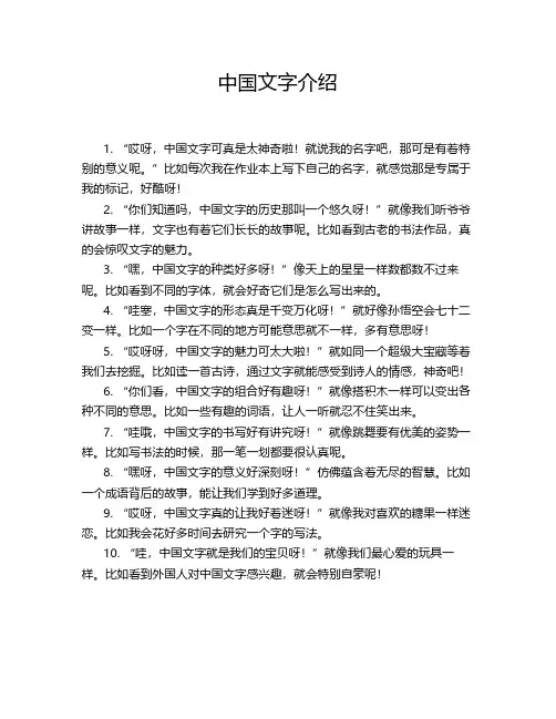 中国文字介绍