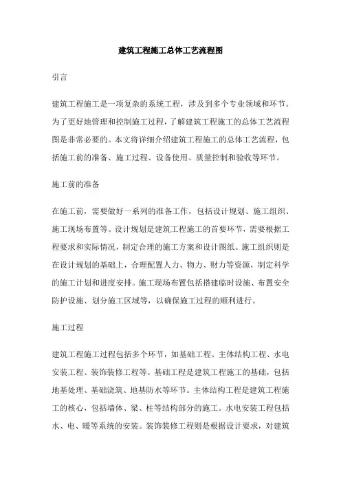 建筑工程施工总体工艺流程图