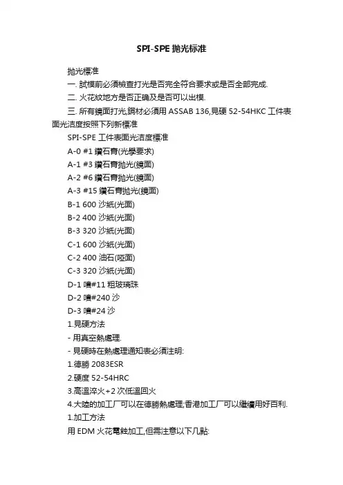 SPI-SPE抛光标准