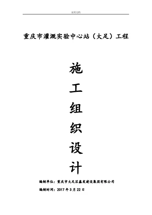 农田灌溉施工组织设计