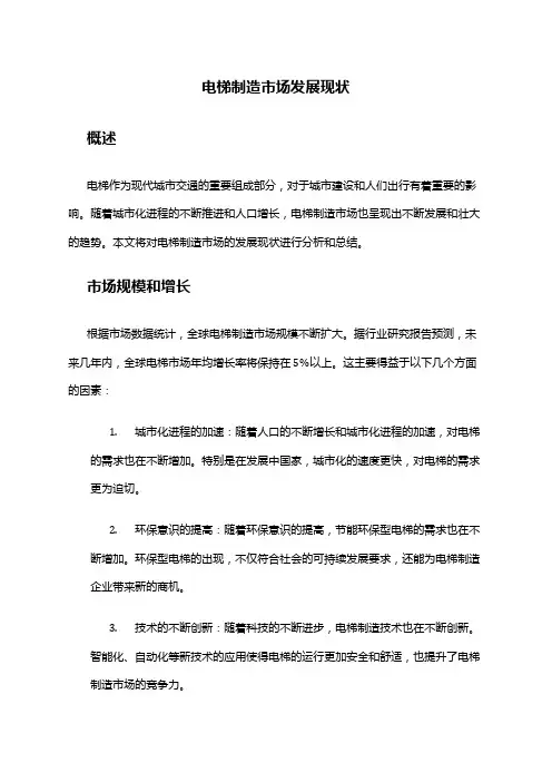 2024年电梯制造市场发展现状