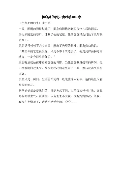 拐弯处的回头读后感800字