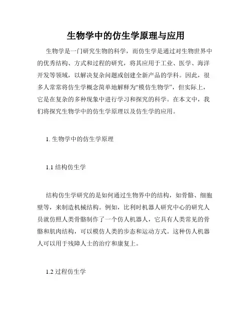 生物学中的仿生学原理与应用