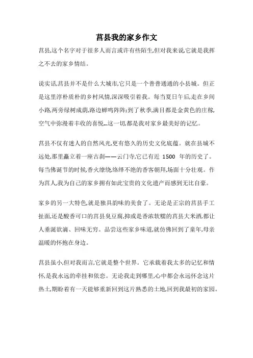莒县我的家乡作文