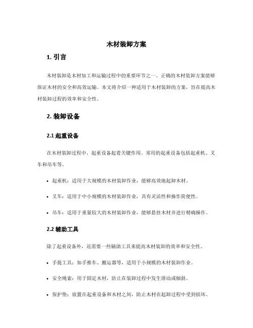 木材装卸方案