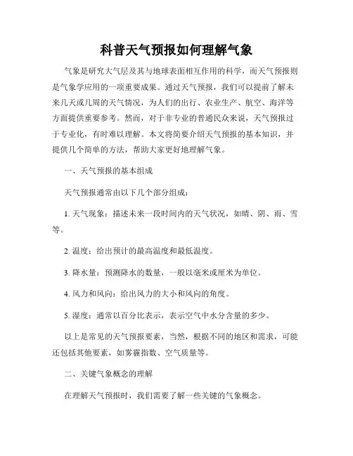 科普天气预报如何理解气象