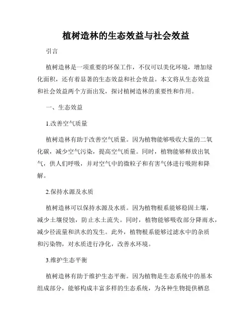 植树造林的生态效益与社会效益