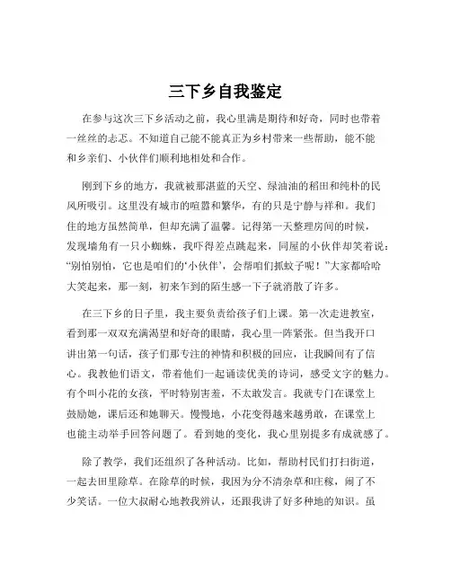 三下乡自我鉴定