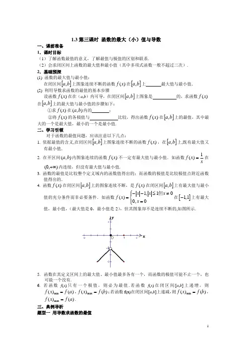 函数的最大(小)值与导数
