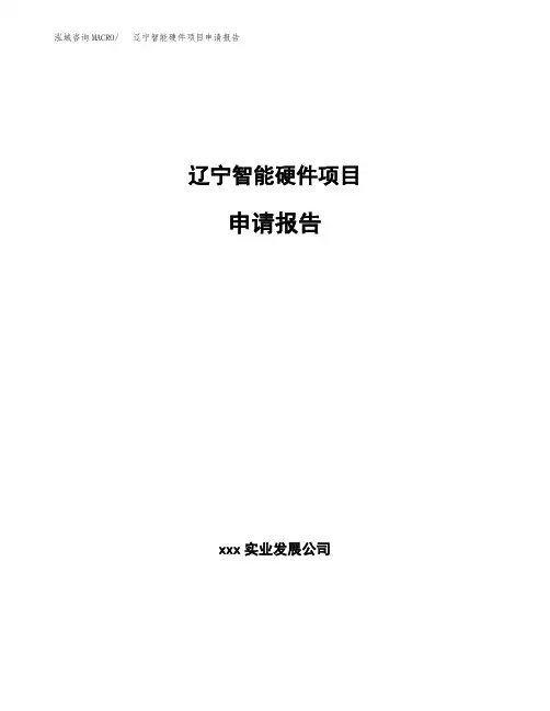 辽宁智能硬件项目申请报告