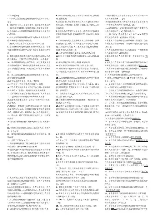 复习资料《公共部门人力资源开发与管理》