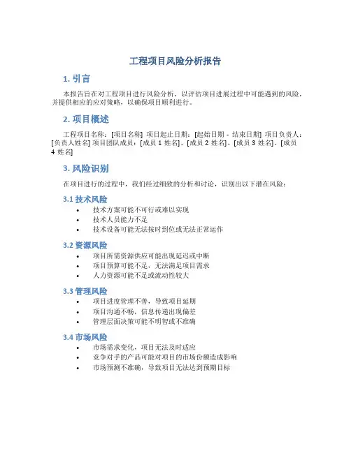 工程项目风险分析报告