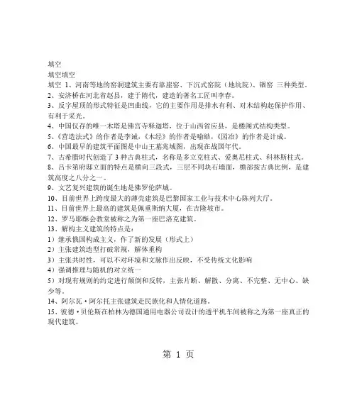 东大建筑考研试题目整合25页word文档