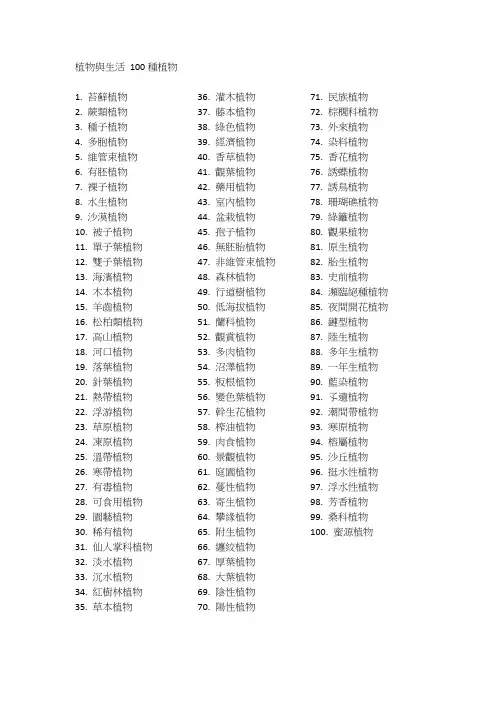 植物与生活 100种植物