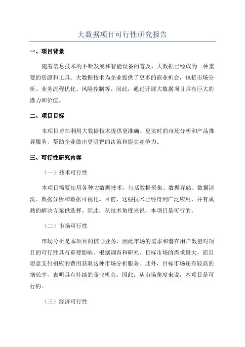 大数据项目可行性研究报告