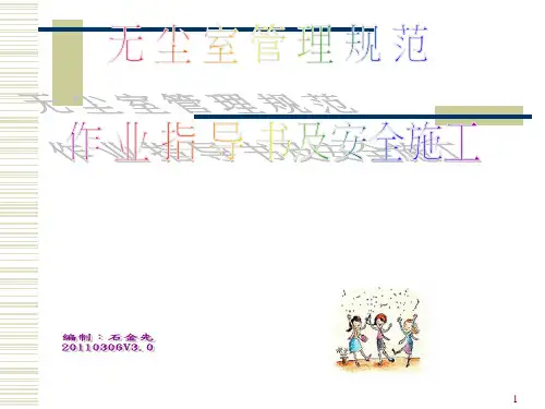 无尘室管理规范作业指导书及安全施工方案(PPT31页)