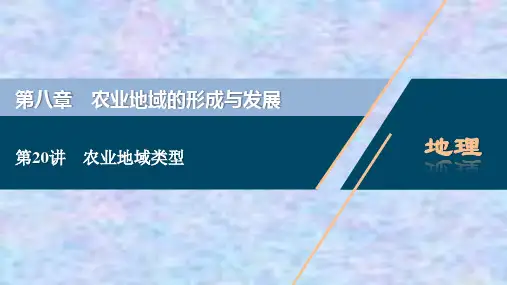 2021版高考地理(人教版)一轮复习课件：第20讲 农业地域类型 
