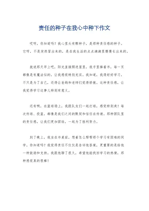 责任的种子在我心中种下作文