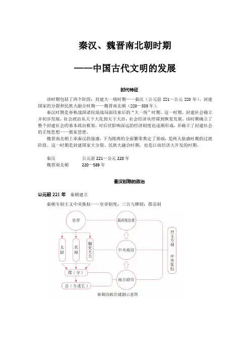 【时间表2】秦汉、魏晋南北朝时期——中国古代文明的发展 - 副本