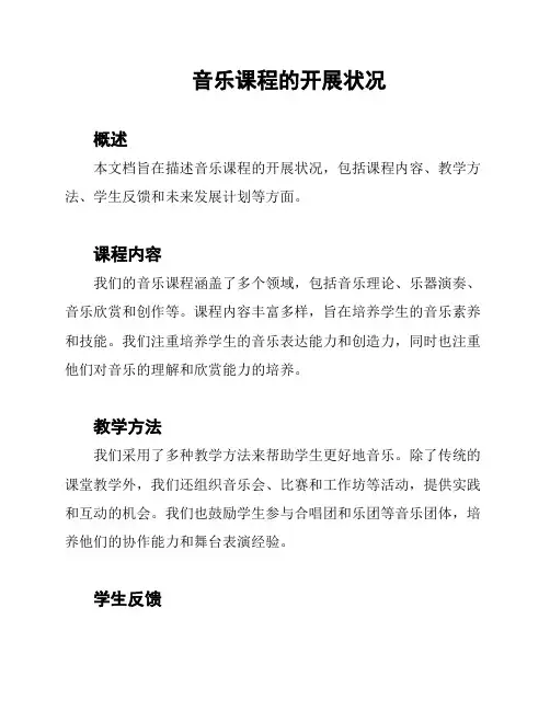 音乐课程的开展状况