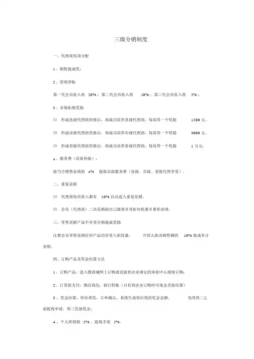 三级分销制度全