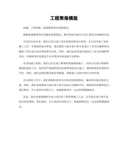 工程简报模版