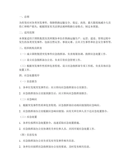 国铁集团突发事件应急预案