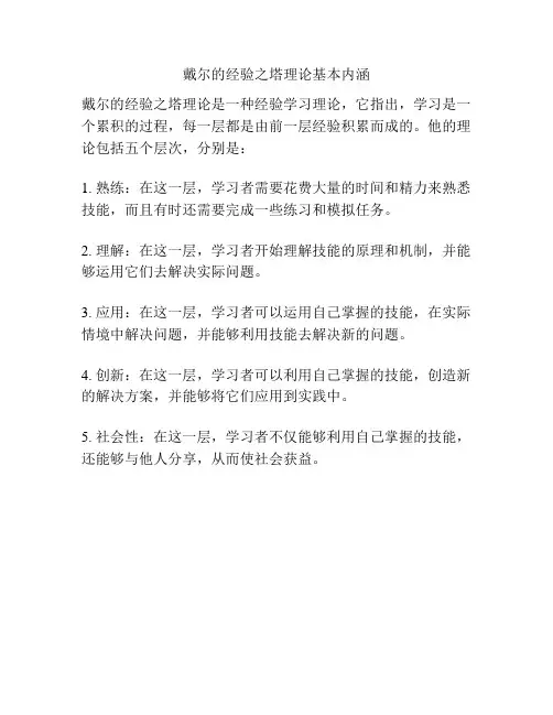 戴尔的经验之塔理论基本内涵