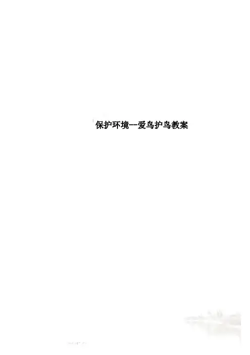 保护环境--爱鸟护鸟教案