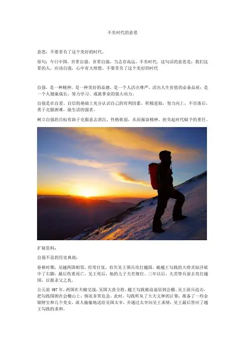 不负时代的意思