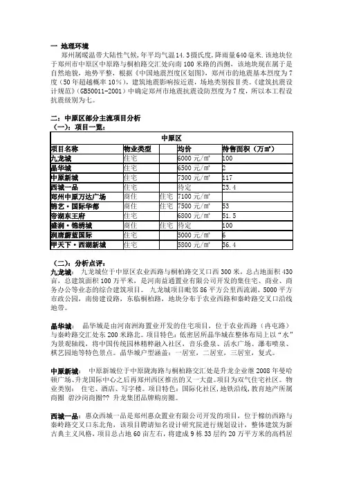 中原区地理环境分析