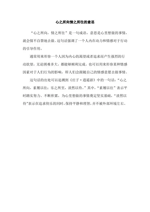 心之所向情之所往的意思